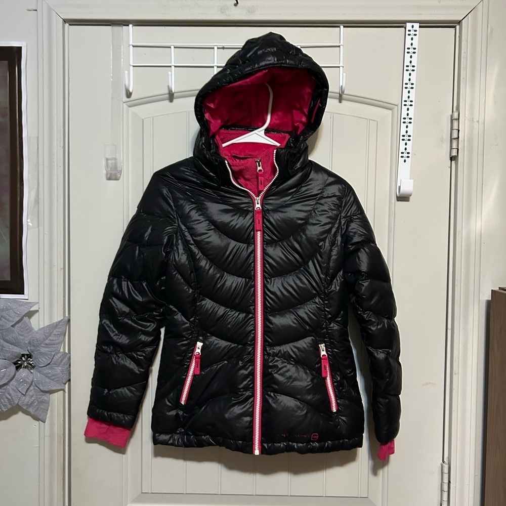 Free Country Black and Pink Kids Puffer Jacket